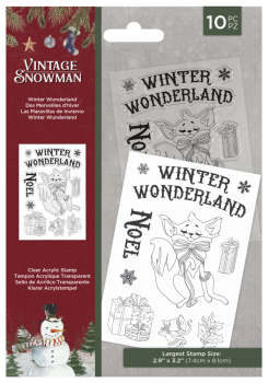 Crafters Companion - Vintage Snowman Clear Stamp Winter Wonderland - Clear Stamps