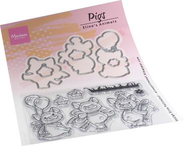 Marianne Design - Stamp & Die Eline's Animals Pigs 