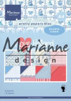 Marianne Design -   Els's I Love Holland  - Paper Pad  A4 - Designpapier 