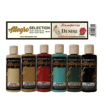 Stamperia Allegro Paint Kit  " Desire" 6x60 ml - Acrylfarbe