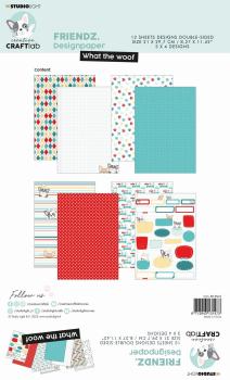 Creative Craft Lab - Studio Light - Friendz Designpapier -  What the woof - Papier Pack 