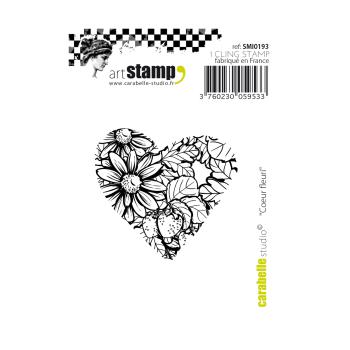 Carabelle Studio - Cling Stamp Art - Coeur Fleuri - Stempel