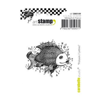 Carabelle Studio - Cling Stamp Art - Poisson Lettres - Stempel