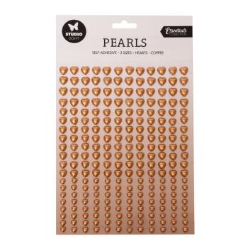 Studio Light - "  Self-adhesive Pearls Copper Hearts " -  selbstklebende Halbperlen