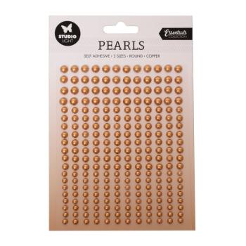 Studio Light - " Self-adhesive Pearls Copper Pearls " - selbstklebende Halbperlen