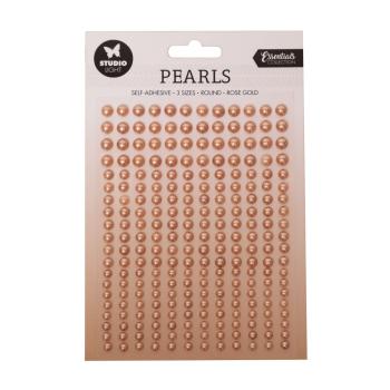 Studio Light - " Self-adhesive Pearls Rose Gold Pearls " - selbstklebende Halbperlen