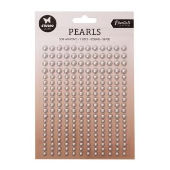 Studio Light - " Self-adhesive Pearls Silver Pearls " - selbstklebende Halbperlen
