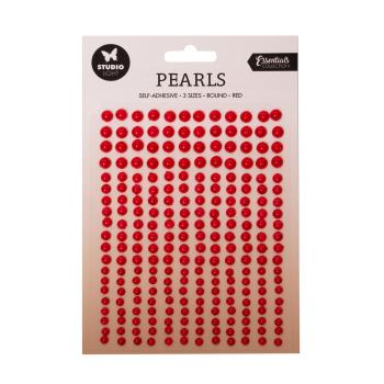 Studio Light - " Self-adhesive Pearls Dark Red Pearls " - selbstklebende Halbperlen