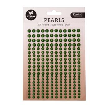 Studio Light - " Self-adhesive Pearls Dark Green Pearls " - selbstklebende Halbperlen
