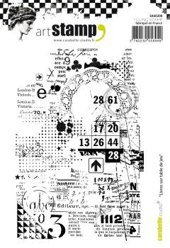 Carabelle Studio - Cling Stamp Art -  Livres Sur Table De Jeu - Stempel
