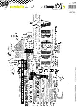 Carabelle Studio - Cling Stamp Art XXL - Texture Texte - Stempel