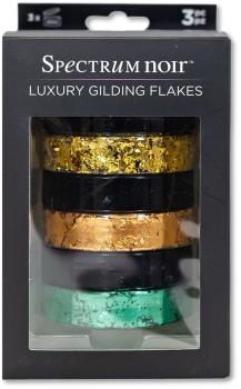 Spectrum Noir - Gilding Flakes - Patina - Sunglow - Rich Copper - Verdigiris - 3x50ml - Dekometallflocken