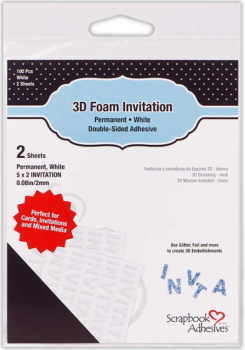 Scrapbook Adhesives -  3D Foam Invitation White - Schaumklebeband