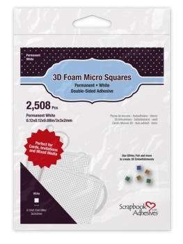 Scrapbook Adhesives - 3D Foam Squares Micro White  - Klebepads Quadrat