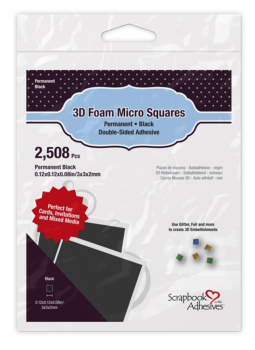 Scrapbook Adhesives - 3D Foam Squares Micro Black  - Klebepads Quadrat