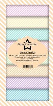 Paper Favourites - "  Pastel Stribes  " - Slim Paper Pack - 3x8 Inch 