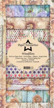 Paper Favourites - "  Woodflora  " - Slim Paper Pack - 3x8 Inch 