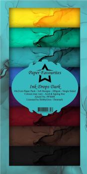 Paper Favourites - "  Ink Drops Dark  " - Slim Paper Pack - 3x8 Inch 