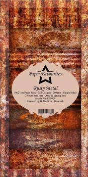 Paper Favourites - "  Rusty Metal  " - Slim Paper Pack - 3x8 Inch 