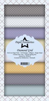 Paper Favourites - "  Diamond Grid  " - Slim Paper Pack - 3x8 Inch 