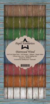 Paper Favourites - "  Distressed Wood  " - Slim Paper Pack - 3x8 Inch 
