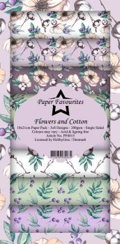 Paper Favourites - "  Flowers and Cotton  " - Slim Paper Pack - 3x8 Inch 