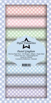 Paper Favourites - "  Pastel Gingham  " - Slim Paper Pack - 3x8 Inch 