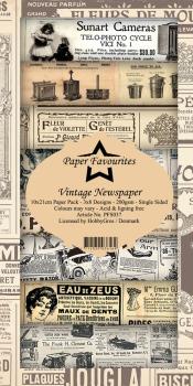 Paper Favourites - " Vintage Newspaper " - Slim Paper Pack - 3x8 Inch 