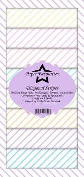 Paper Favourites - "  Diagonal Stripes  " - Slim Paper Pack - 3x8 Inch 