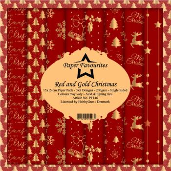 Paper Favourites - "  Red and Gold Christmas  " - Paper Pack - 6x6 Inch