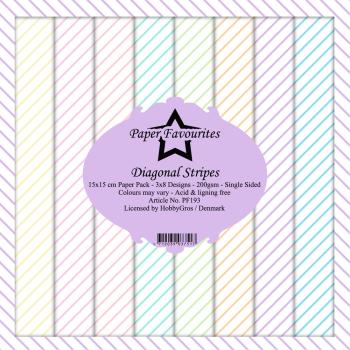 Paper Favourites - "  Diagonal Stripes  " - Paper Pack - 6x6 Inch