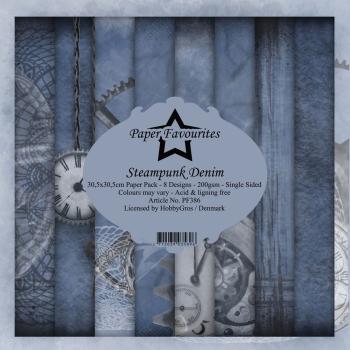 Paper Favourites - "  Steampunk Denim  " - Paper Pack - 12x12 Inch