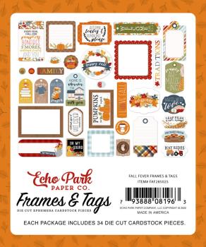 Echo Park -   Ephemera Frames & Tags - "Fall Fever" - Stanzteile & Anhänger 
