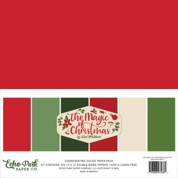 Echo Park - Coordinating Solids Paper 12x12" - "The Magic Of Christmas" - Cardstock
