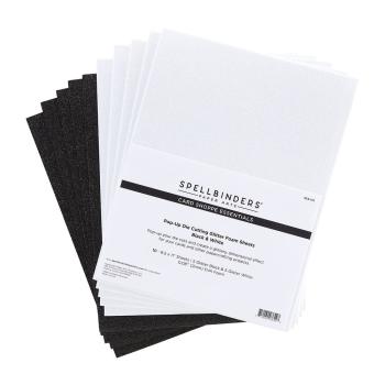 Spellbinders - Glitter Foam Sheets "Black & White" Schaumstoffplatten Glitzer