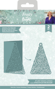 Crafters Companion -Frosty and Bright Metal Die Christmas Tree Edge'ab - Stanze