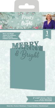 Crafters Companion -Frosty and Bright Metal Die Merry & Bright - Stanze