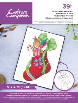 Crafters Companion - Card Front Colouring Pads - Merry Christmas To All - Premium Markerpad 