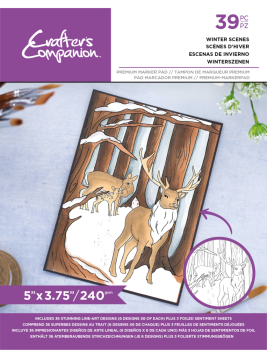 Crafters Companion - Card Front Colouring Pads- Winter Scenes - Premium Markerpad- 