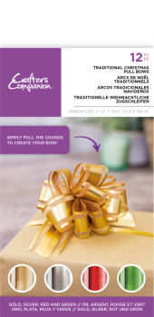 Crafters Companion - Pull Bows Traditional Christmas - Tradionelle weihnachtliche Zugschleifen 