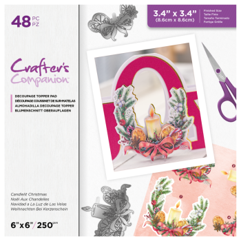 Crafters Companion -Decoupage 6x6 Inch Topper Pad Candlelit Christmas - Weihanchten bei Kerzenschein