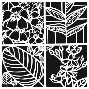 The Crafters Workshop - Stencil - Botanical Squares - 6x6" - Schablone