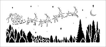 The Crafters Workshop -Slimline Stencil - Flying Santa - 4x9" - Schablone