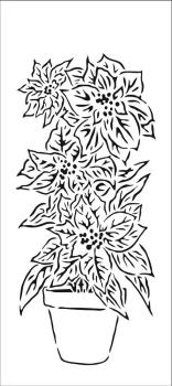 The Crafters Workshop -Slimline Stencil - Potted Poinsettia - 4x9" - Schablone