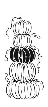 The Crafters Workshop -Slimline Stencil - Stacked Pumpkins  - 4x9" - Schablone