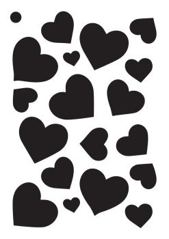 Creative Expressions - Stencil -  Scattered Hearts  - Schablone