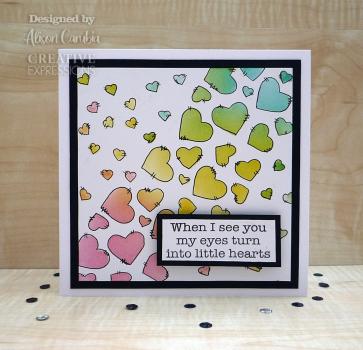 Creative Expressions - Stencil -  Scattered Hearts  - Schablone