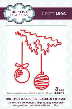 Creative Expressions - Paper Cuts Craft Dies -  One-liner Collection - Baubles & Branch - Stanze