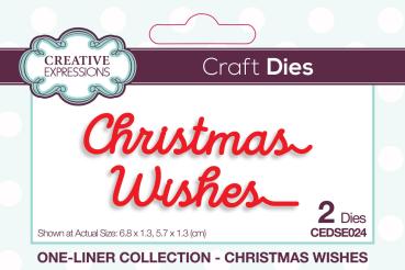 Creative Expressions - Paper Cuts Craft Dies -  One-liner Collection - Christmas Wishes - Stanze