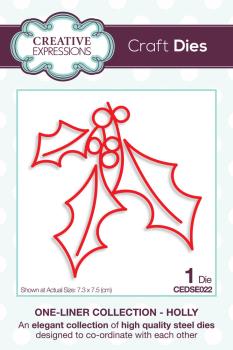 Creative Expressions - Paper Cuts Craft Dies -  One-liner Collection - Holly - Stanze